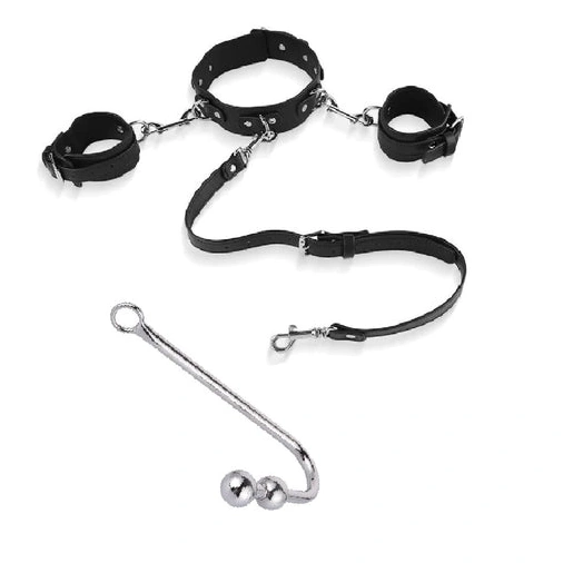 Anal Hooks with Anal Elegant 5334 and Collar Cuffs Hook Beaded 0731